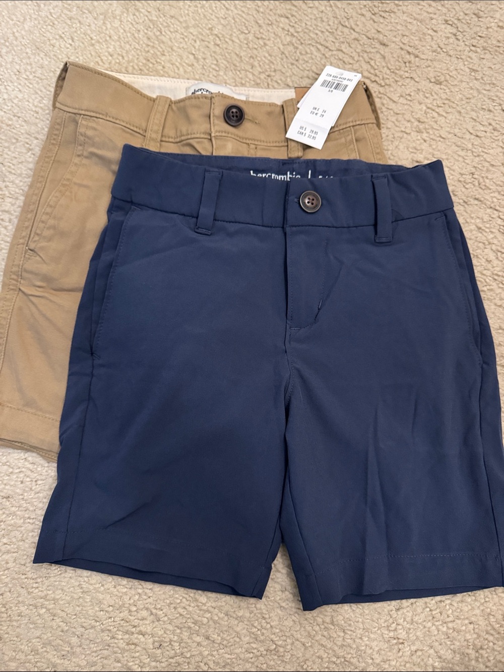 Abercrombie & Fitch Kids Navy and Khaki Stretch Shorts - 2-Pack